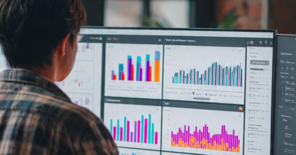 E-commerce manager using a dashboard to manage marketplaces