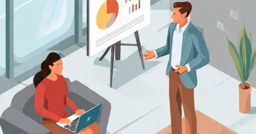 HR manager explaining basic HR rules for SMEs to a new hire