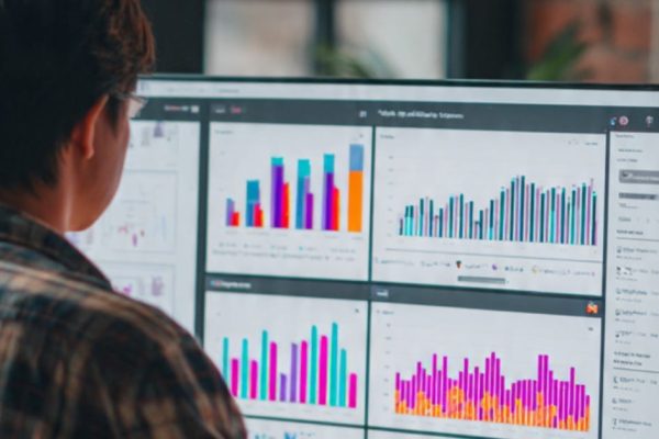 E-commerce manager using a dashboard to manage marketplaces